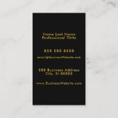 シンプルミニマルモダン主義金ゴールドビジネスロゴブラック 名刺 (裏面)