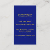 シンプルミニマルモダン主義金ゴールドビジネスロゴブルー 名刺 (裏面)