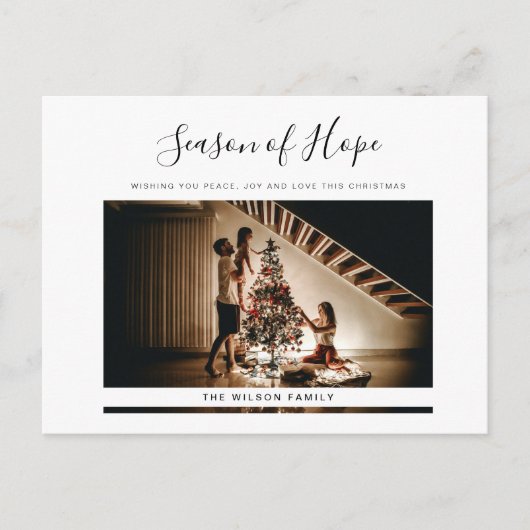 シンプルミニマルモダン休日クリスマスポストカード シーズンポストカード (正面)