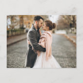 シンプルミニマルモダン写真結婚の インビテーションポストカード (裏面)