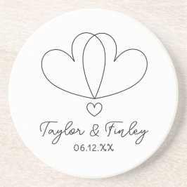 シンプルミニマルモダン名前をカスタムする結婚s コースター