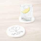 シンプルミニマルモダン名前をカスタムする結婚s コースター (側面)
