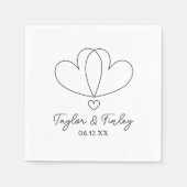 シンプルミニマルモダン名前をカスタムする結婚s スタンダードカクテルナプキン (正面)