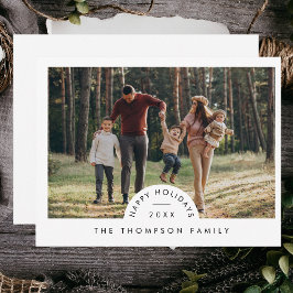 シンプルミニマルモダン家族の写真クリスマス シーズンカード