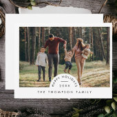 シンプルミニマルモダン家族の写真クリスマス シーズンカード