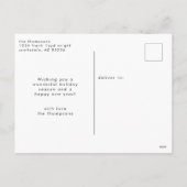 シンプルミニマルモダン家族の写真クリスマス シーズンポストカード (裏面)