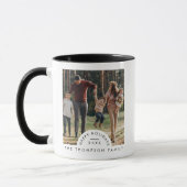 シンプルミニマルモダン家族の写真クリスマス マグカップ (左)