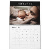 シンプルミニマルモダン家族の写真 カレンダー (2月 2026)