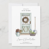 シンプルミニマルモダン新ホーム引越案内 招待状 (正面)