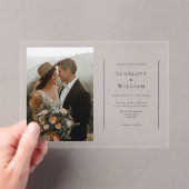 シンプルミニマルモダン横型結婚写真 アクリル招待状 (インサイチュ (ポータブル))