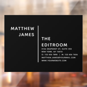 シンプルミニマルモダン白黒事業 ウィンドウサイン