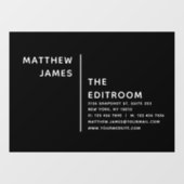 シンプルミニマルモダン白黒事業 ウィンドウサイン (シート)