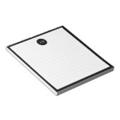 シンプルミニマルモダン白黒円モノグラム ノートパッド (アングル)