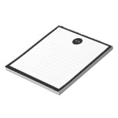 シンプルミニマルモダン白黒円モノグラム ノートパッド (回転)