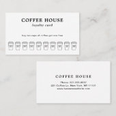 シンプルミニマルモダン白黒喫茶店 ロイヤリティカード (正面/裏面)