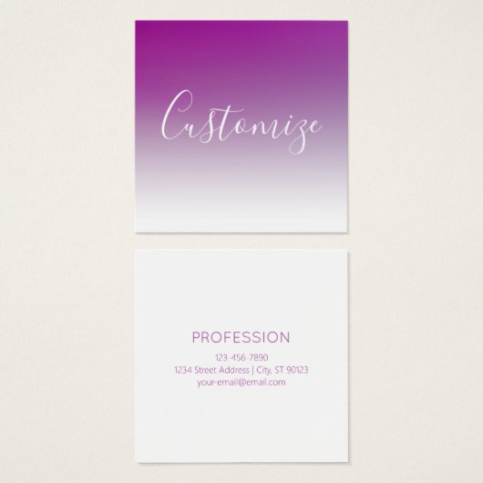 シンプルミニマルモダン紫グラデーション勾配 (正面&裏面)