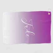 シンプルミニマルモダン紫グラデーション勾配 ゴルフタオル (横)