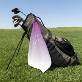 シンプルミニマルモダン紫グラデーション勾配 ゴルフタオル (グリーン)