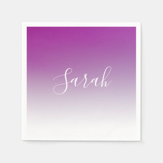 シンプルミニマルモダン紫グラデーション勾配 スタンダードカクテルナプキン (正面)
