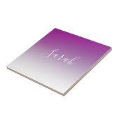 シンプルミニマルモダン紫グラデーション勾配 タイル (側面)