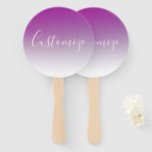 シンプルミニマルモダン紫グラデーション勾配 ハンドファン (正面&裏面)