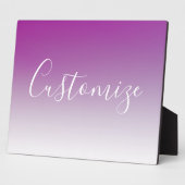 シンプルミニマルモダン紫グラデーション勾配 フォトプラーク (側面)