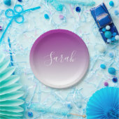 シンプルミニマルモダン紫グラデーション勾配 ペーパープレート (パーティー)