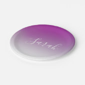 シンプルミニマルモダン紫グラデーション勾配 ペーパープレート (アングル)