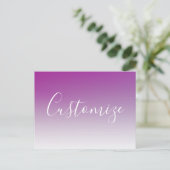 シンプルミニマルモダン紫グラデーション勾配 ポストカード (スタンド正面)