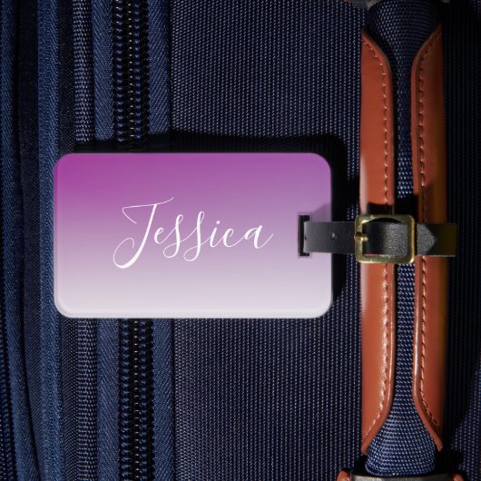 シンプルミニマルモダン紫グラデーション勾配 ラゲッジタグ (正面インサイチュ4)
