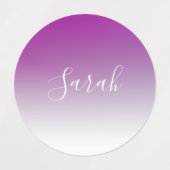 シンプルミニマルモダン紫グラデーション勾配 ラベル (デザイン1)