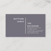 シンプルミニマルモダン紫グレー白 名刺 (正面)