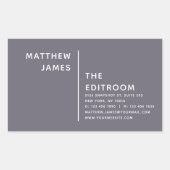 シンプルミニマルモダン紫グレー白 長方形シール (正面)