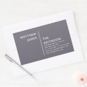 シンプルミニマルモダン紫グレー白 長方形シール (封筒)