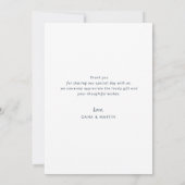 シンプルミニマルモダン結婚サンキューカード サンキューカード (裏面)