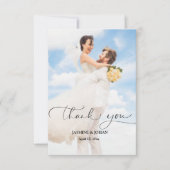 シンプルミニマルモダン結婚スScriptの2枚 サンキューカード (正面)