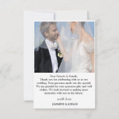 シンプルミニマルモダン結婚スScriptの2枚 サンキューカード (裏面)