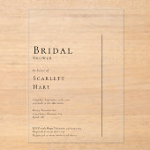 シンプルミニマルモダン結婚ブライダルシャワー アクリル招待状 (正面)