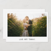 シンプルミニマルモダン結婚写真 サンキューカード (正面/裏面)