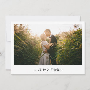 シンプルミニマルモダン結婚写真 サンキューカード