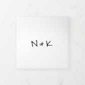 シンプルミニマルモダン結婚写真 三つ折り招待状 (カバー)