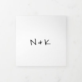 シンプルミニマルモダン結婚写真 三つ折り招待状