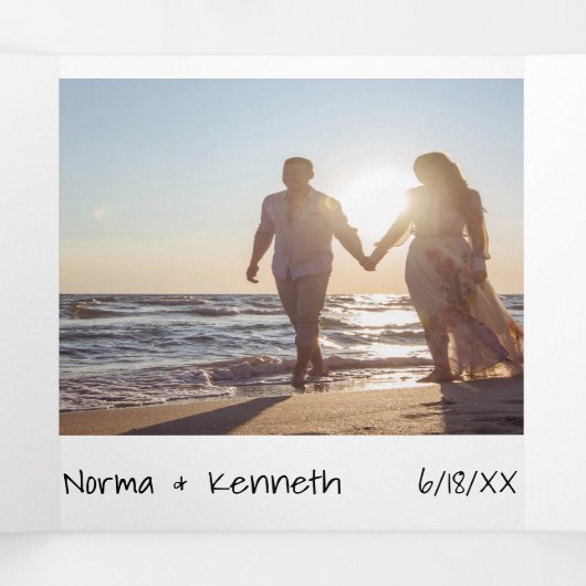 シンプルミニマルモダン結婚写真 三つ折り招待状 (内部中)