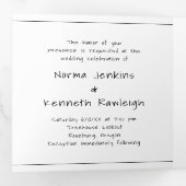 シンプルミニマルモダン結婚写真 三つ折り招待状 (内部最初)