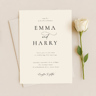 シンプルミニマルモダン結婚式招待状 招待状