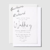 シンプルミニマルモダン結婚蓋 ベラム紙招待状 (オフセット)