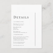 シンプルミニマルモダン結婚詳細 エンクロージャーカード (正面)
