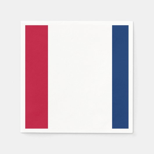 シンプルミニマルモダン赤白青 スタンダードカクテルナプキン (正面)