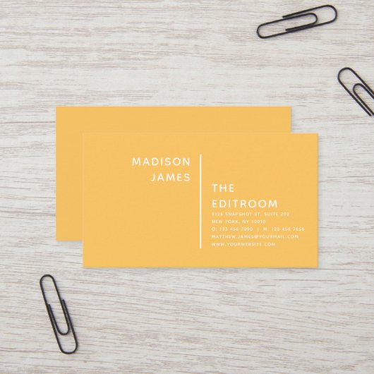 シンプルミニマルモダン黄 名刺 (正面/裏面インサイチュ)