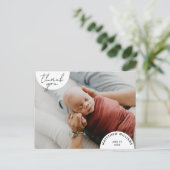 シンプルミニマルモダンArches写真ベビーありがとう ポストカード (スタンド正面)